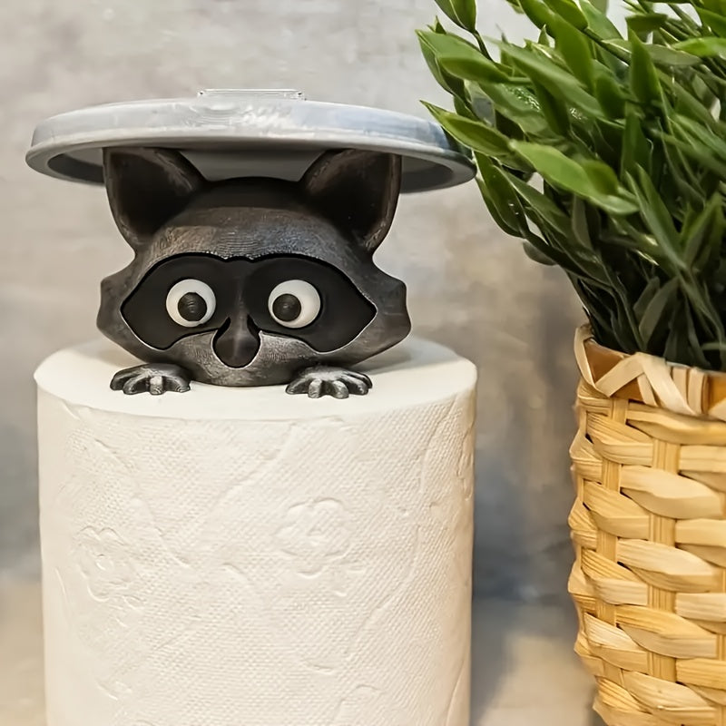 Tnessential Adorable 3D Printed Raccoon Toilet Paper Holder 3D Decor