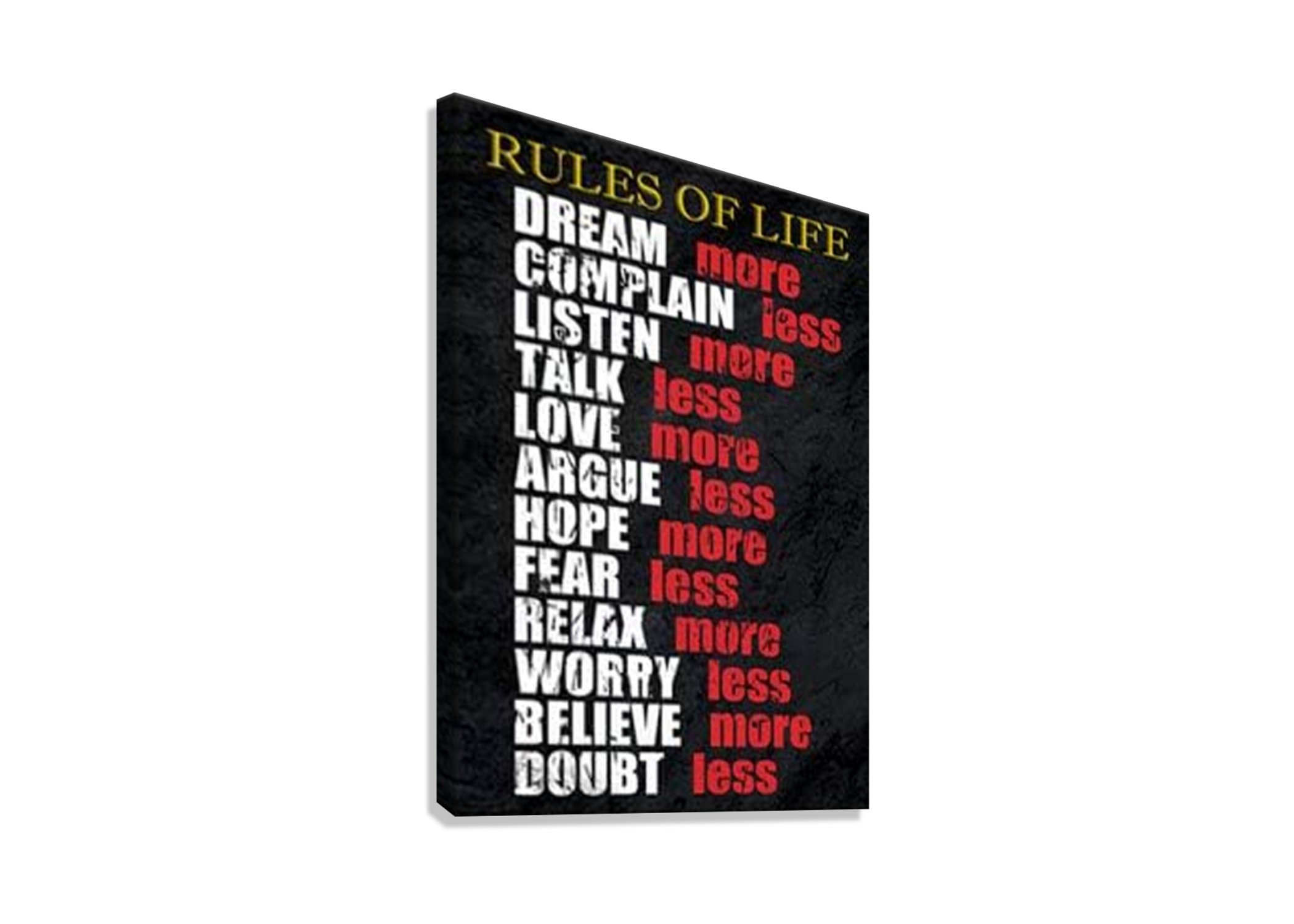 RULES OF LIFE MOTIVATIONAL CANVAS POSTER