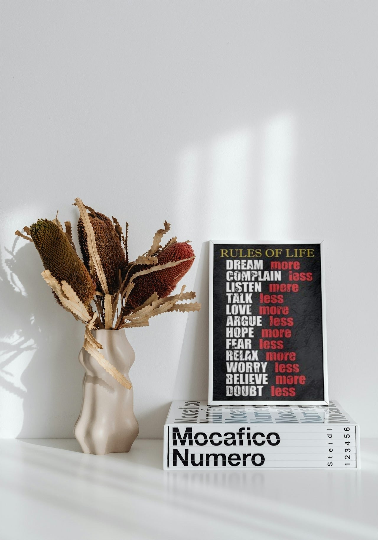 RULES OF LIFE MOTIVATIONAL CANVAS POSTER