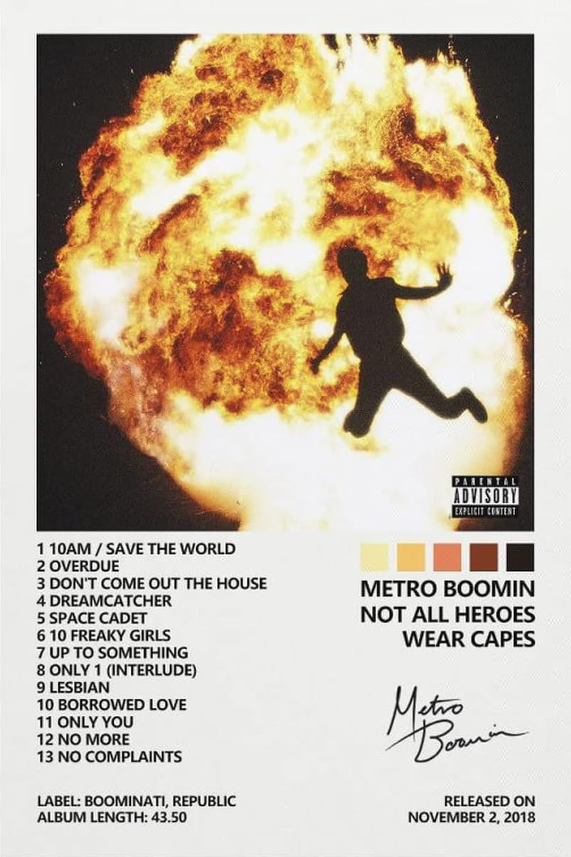 METRO BOOMIN " NOT ALL HEROES WEAR CAPES " CANVAS POSTER