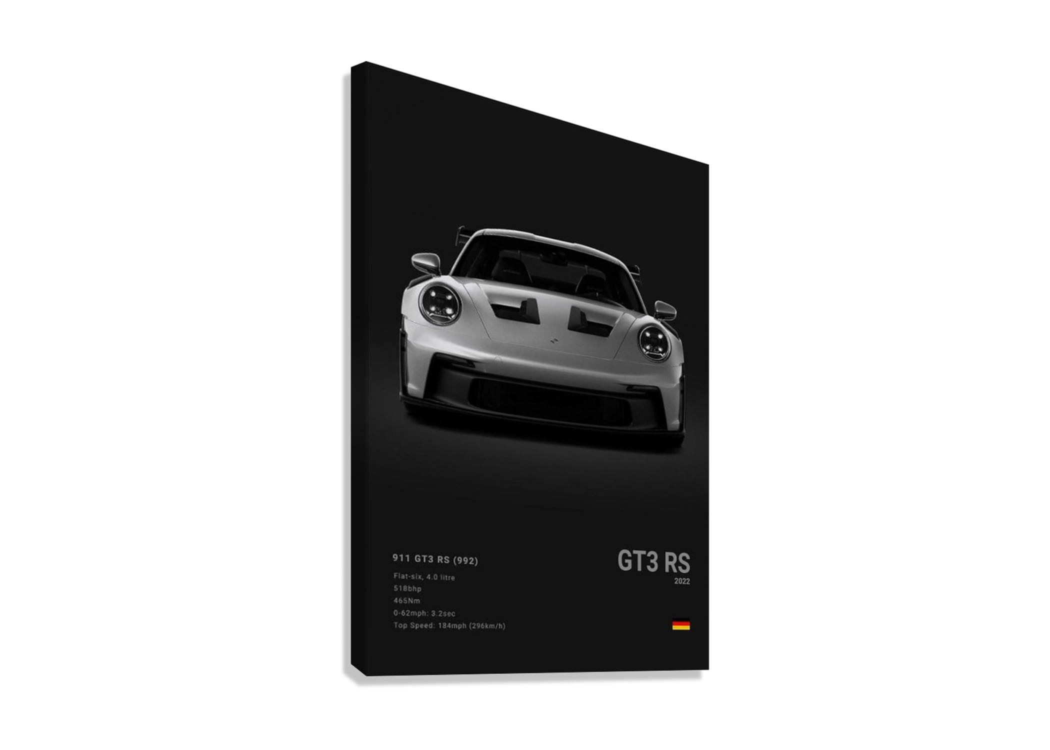 PORCHE GT3 RS BLACK CANVAS POSTER