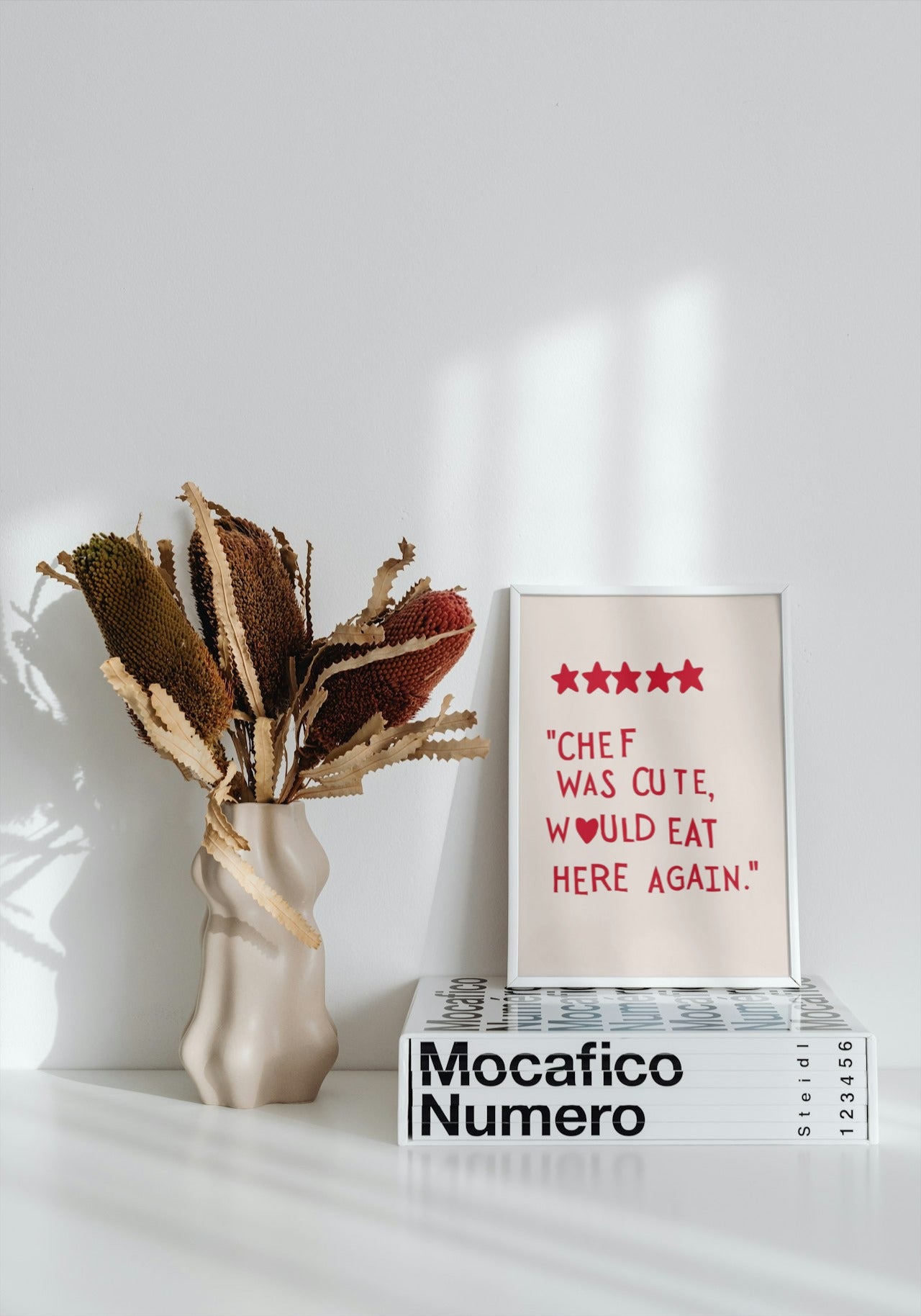 CUTE PINK CANVAS POSTER " CHEF WAS CUTE WOULD EAT HERE AGAN"