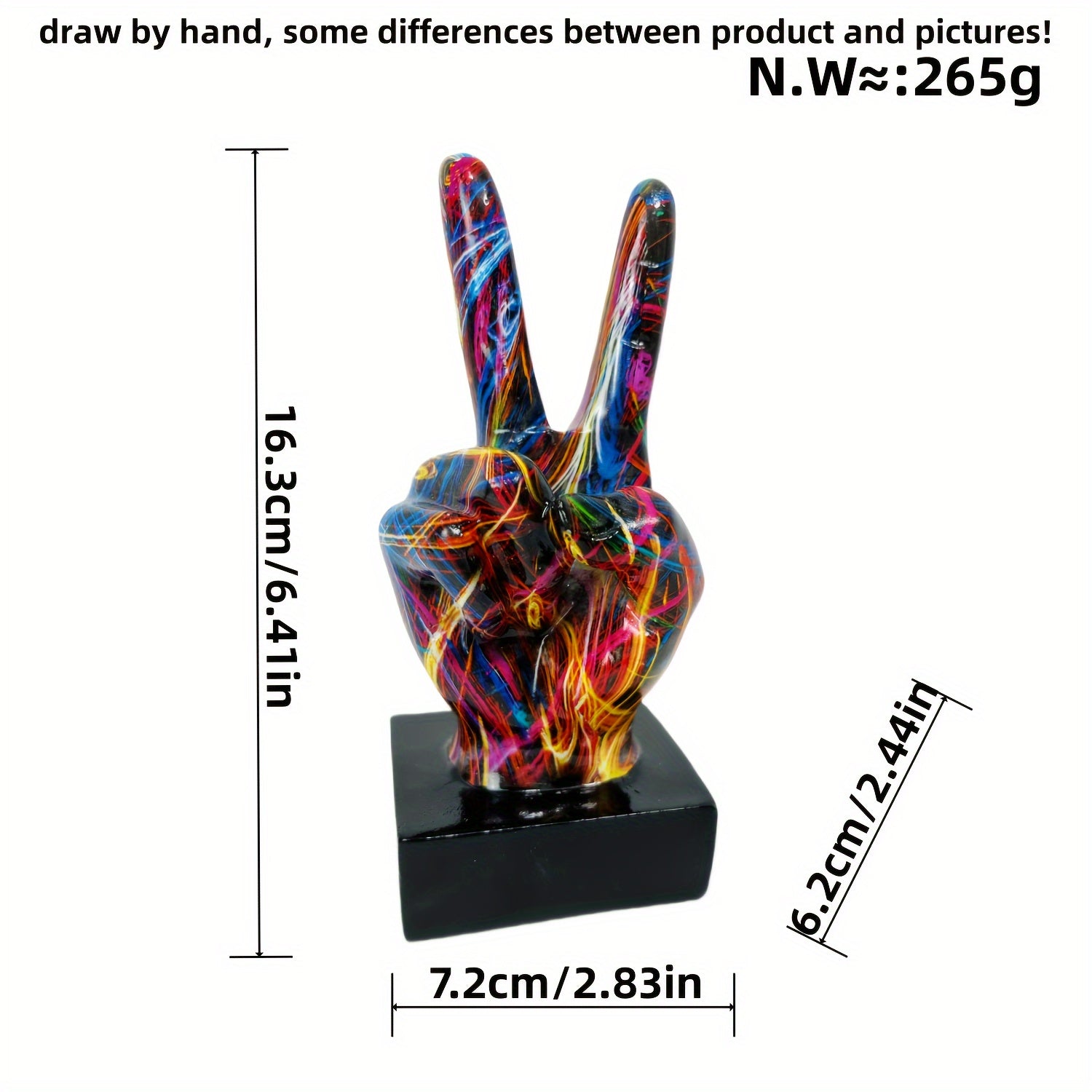 Tnessential Unique Resin Hand Gesture Statue 3D Decor