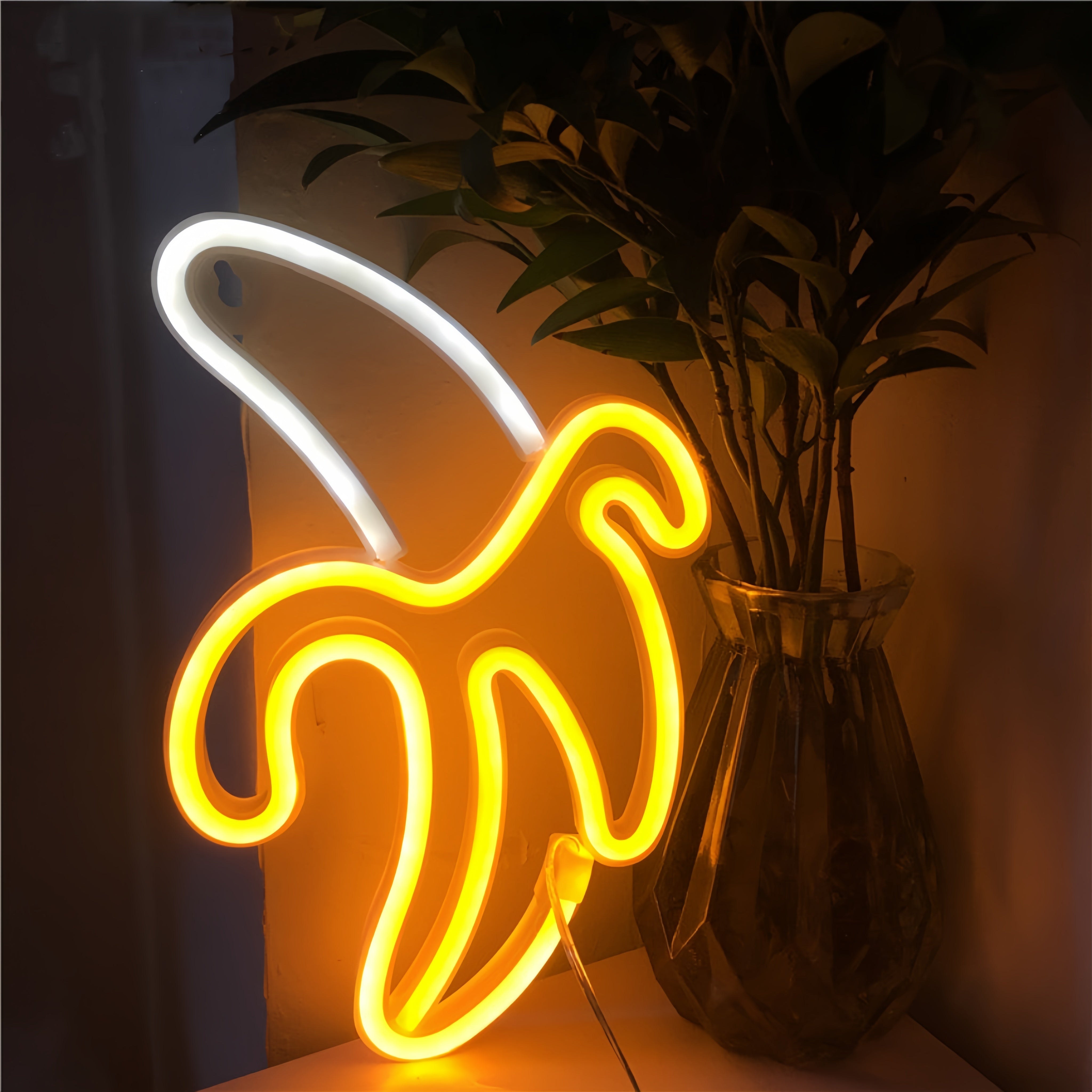 Tnessential Yellow Banana-shaped Neon Light 3D Decor