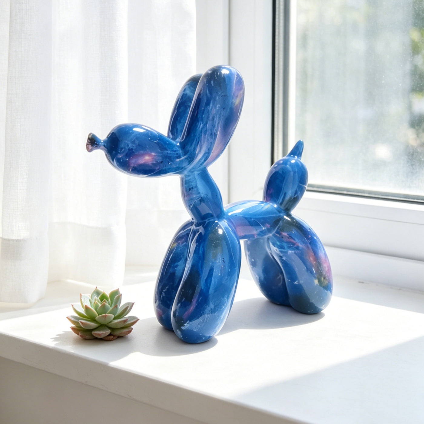 Tnessential Starry Sky Balloon Dog Sculpture Animal Statue Ation 3D Decor