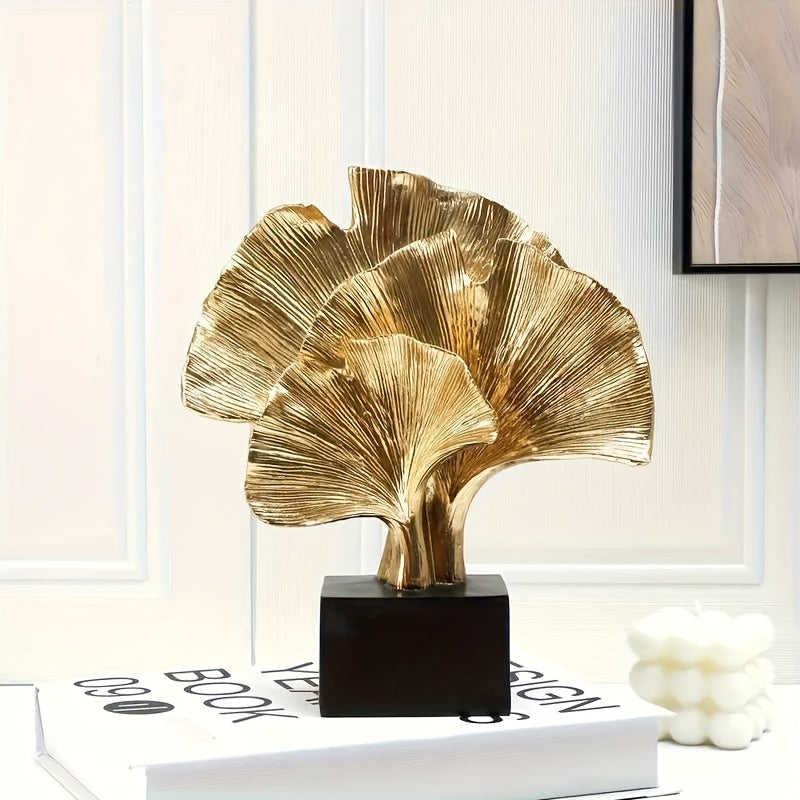 Tnessential Creative Resin Ginkgo Leaf Sculpture 3D Decor