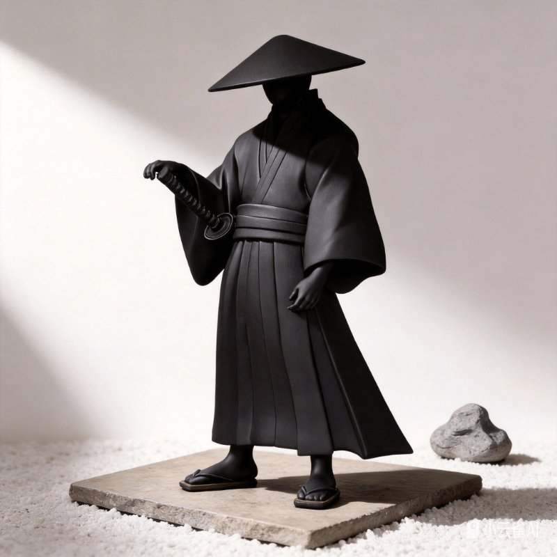 Tnessential Cool Standing Samurai Statue 3D Decor