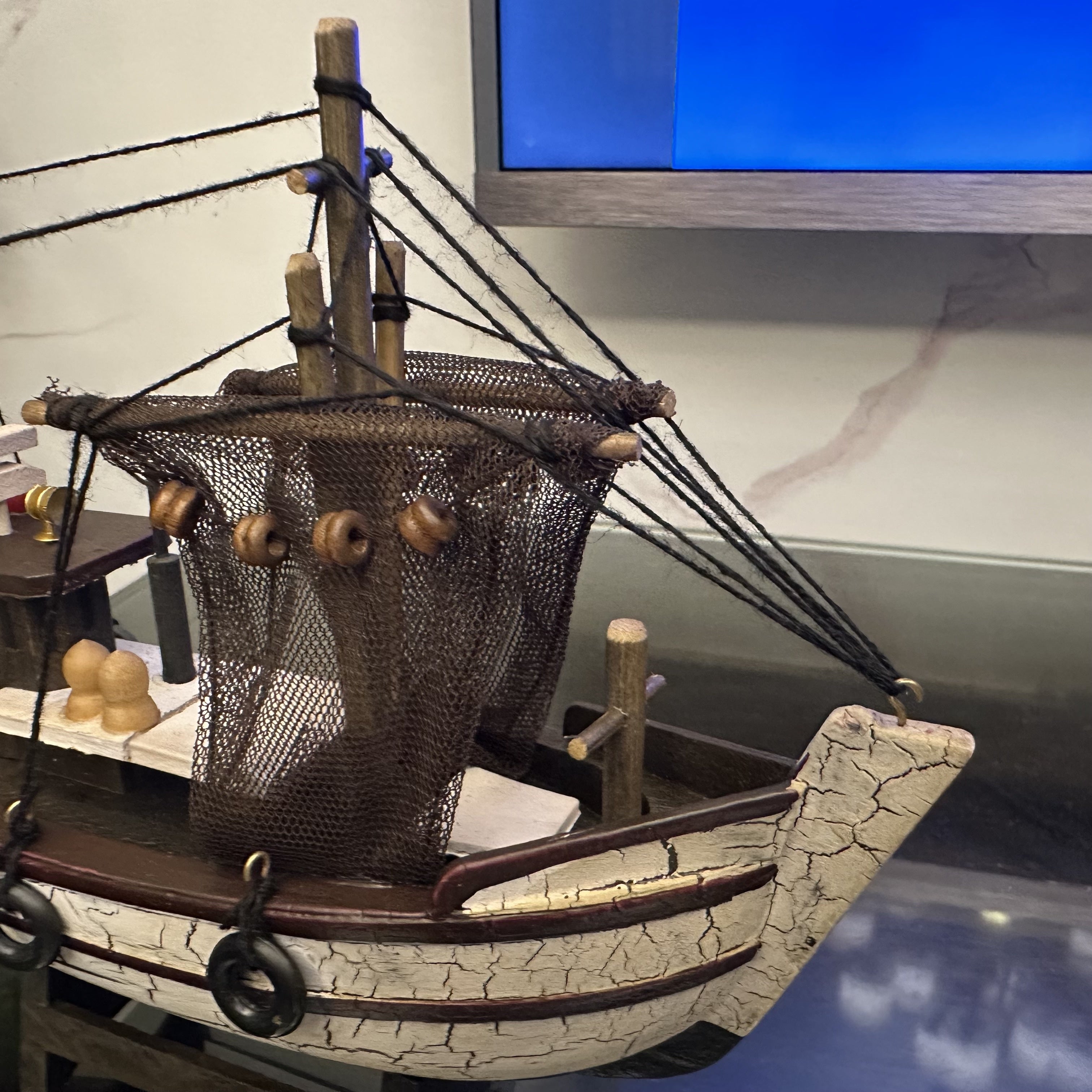 Tnessential Uniquely Designed and Finely Crafted Wooden Fishing Boat 3D Decor