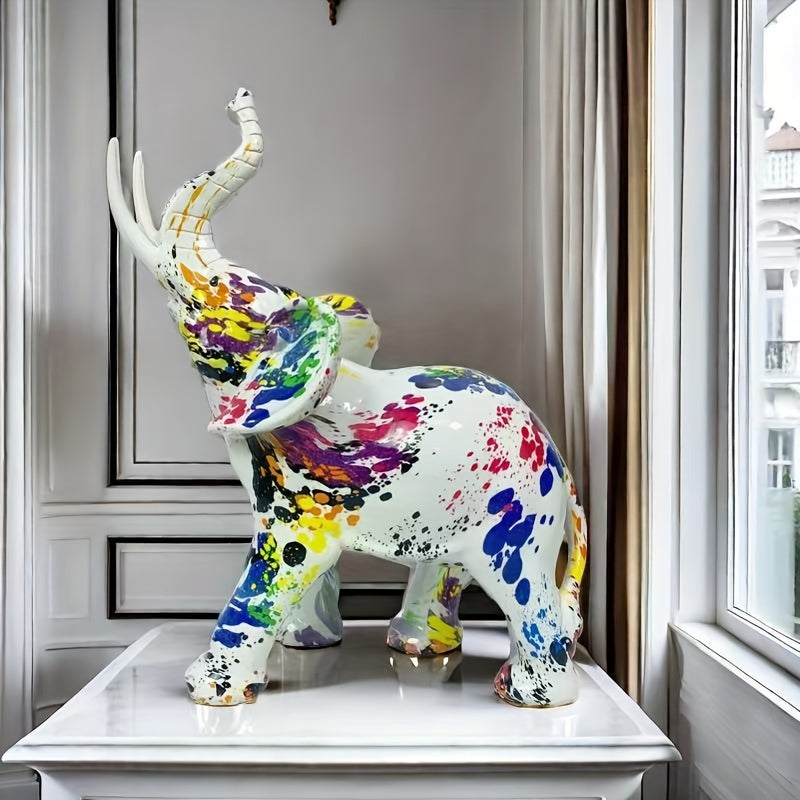 Tnessential Colorful European Elephant Statue 3D Decor