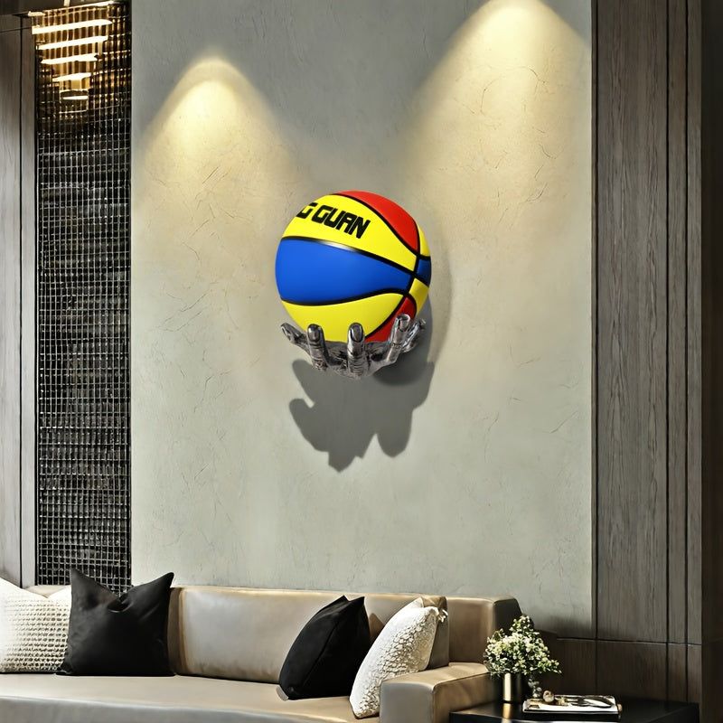 Tnessential Creative Adams Hand Wall-mounted Basketball Holder 3D Decor