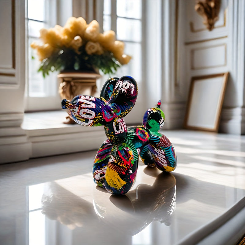 Tnessential LOVE Hip-hop Balloon Dog Statue 3D Decor