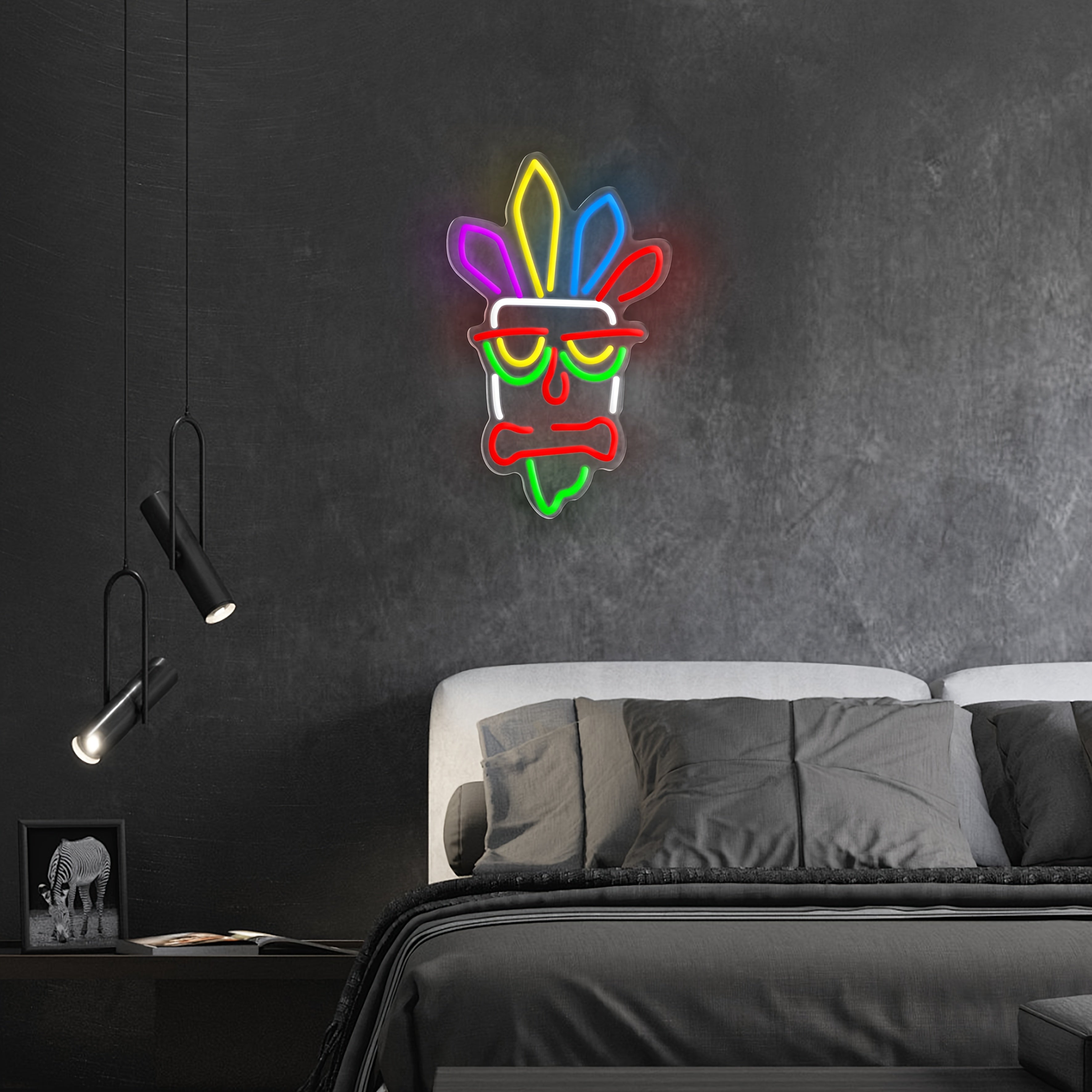 Tnessential Vibrant Tiki Mask Powered by USB with Ten Levels of 3D Decor