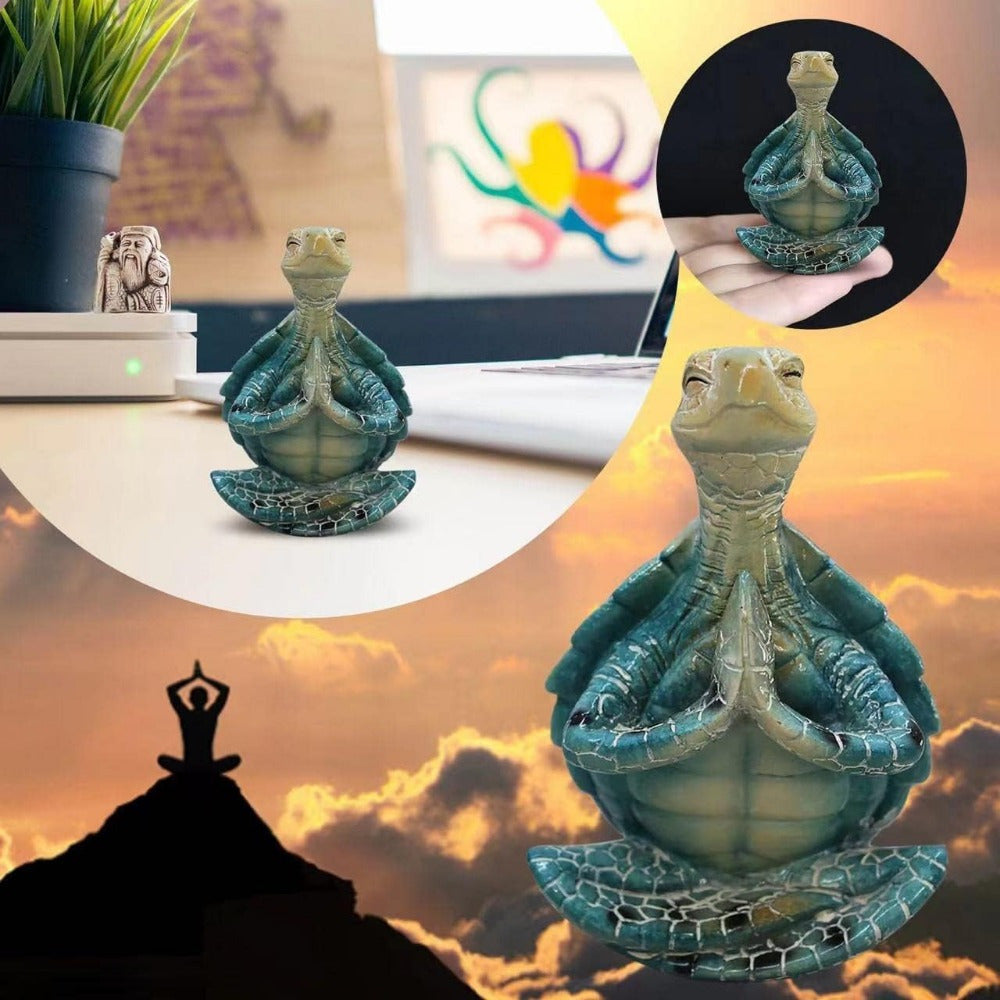 Tnessential Set of 2 Turtle Figurines for Yoga Meditation 3D Decor