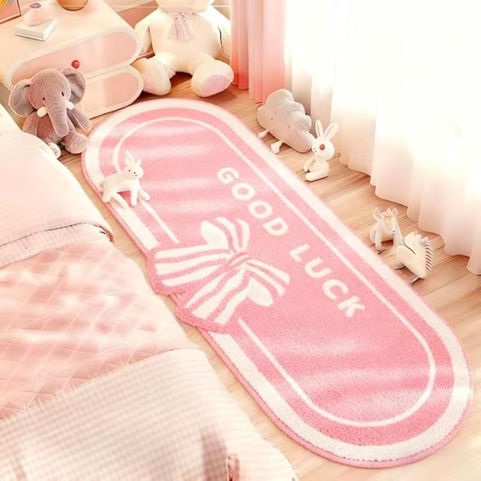 PINK BOW GOOD LUCK RUG