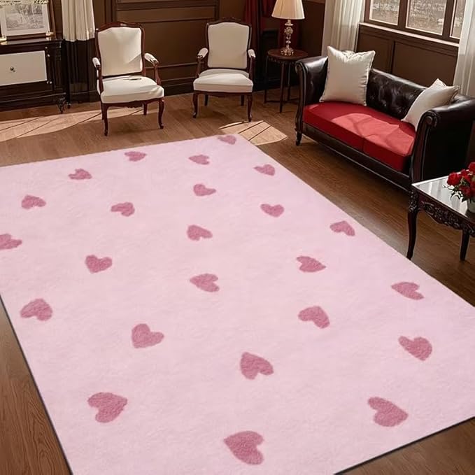CUTE PINK HEART RUG