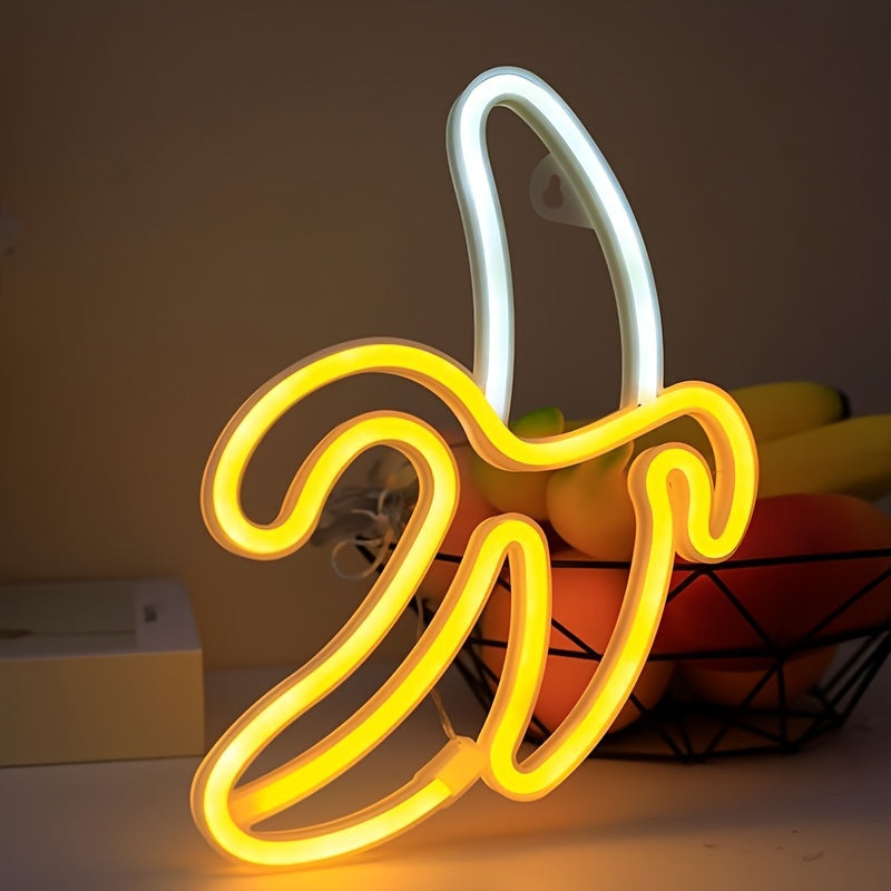 Tnessential Yellow Banana-shaped Neon Light 3D Decor
