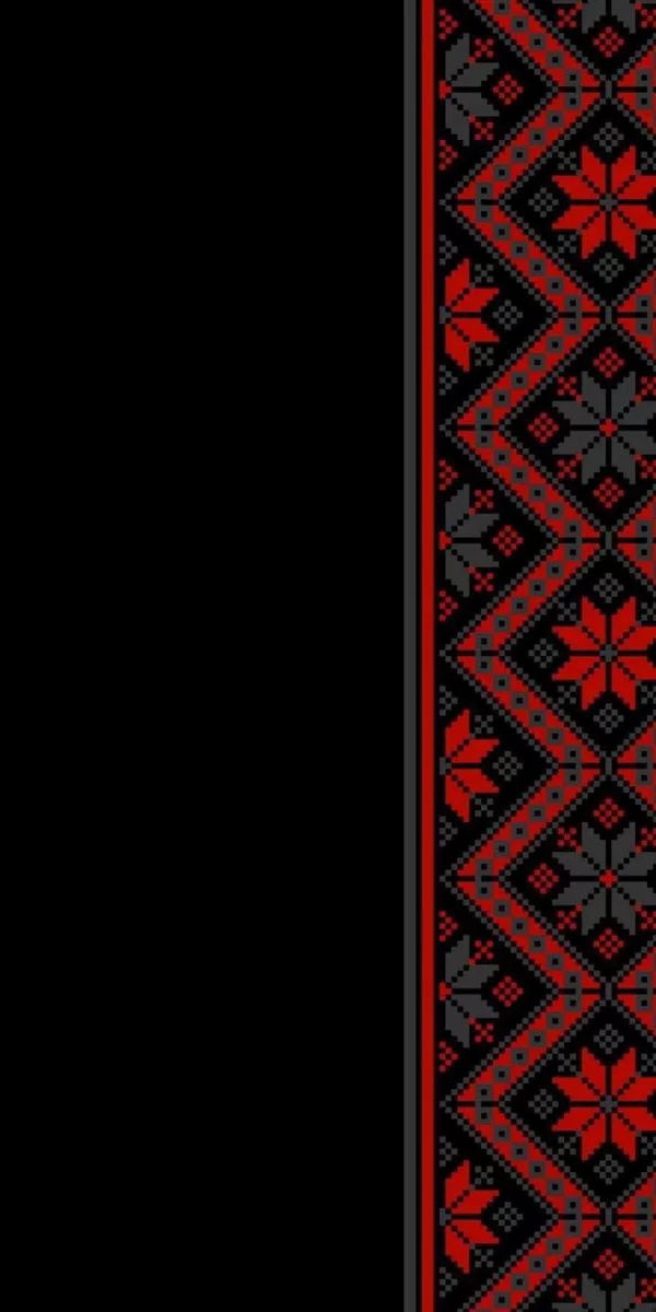 RED BLACK ETHNIC PATTERN CANVAS POSTER