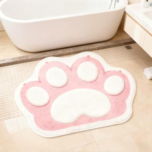 CUTE PINK CAT PAW RUG