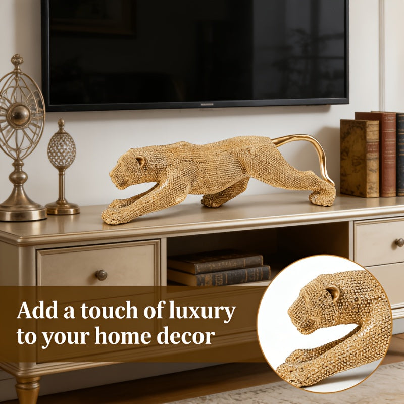 Tnessential Beaded Leopard Animal Statue Ornament 3D Decor