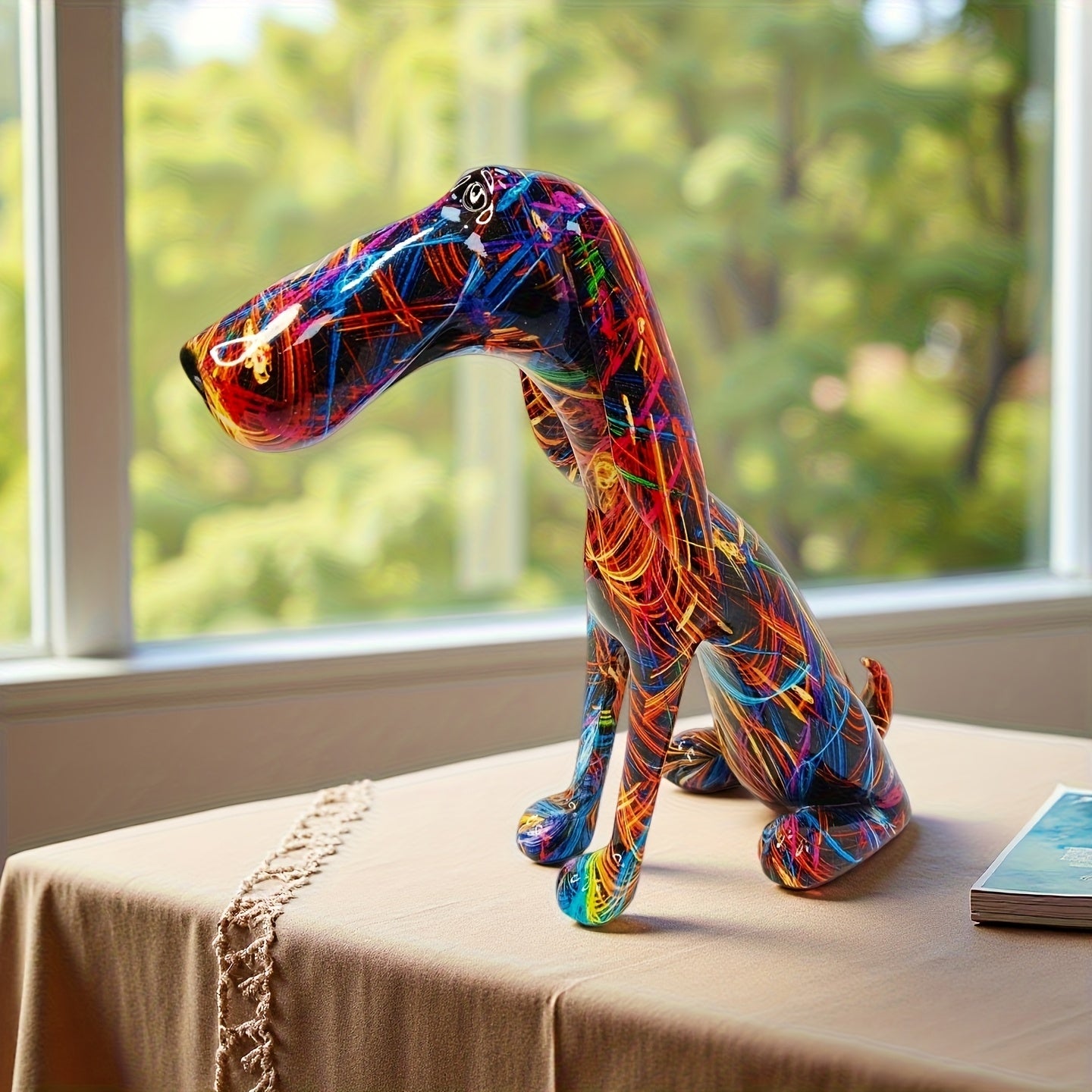 Tnessential Colorful Dachshund Statue 3D Decor