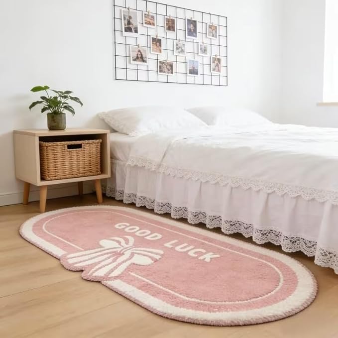 PINK BOW GOOD LUCK RUG