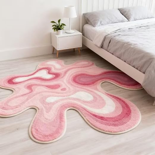 CUTE PINK LAVA ABSTRACT RUG