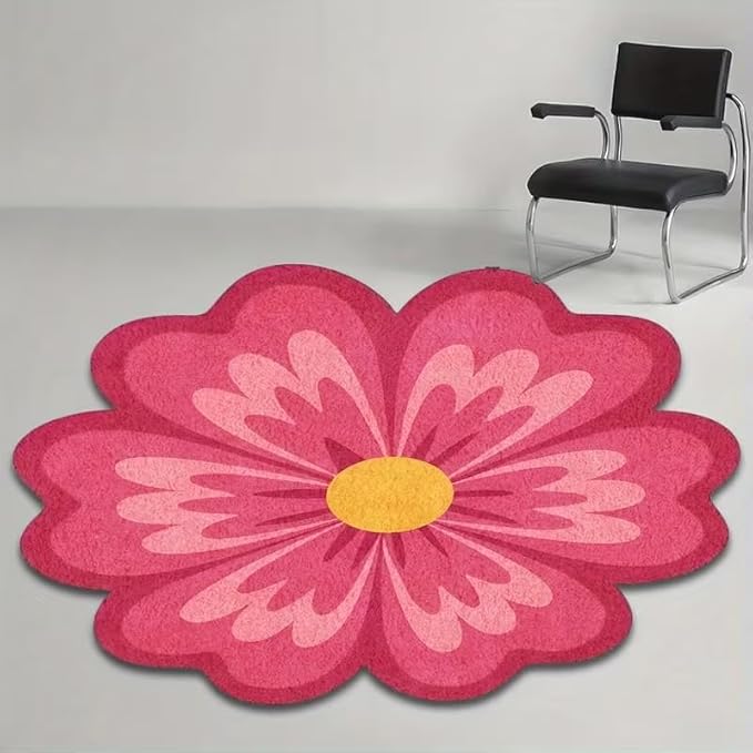 Cute Red Flower Rug