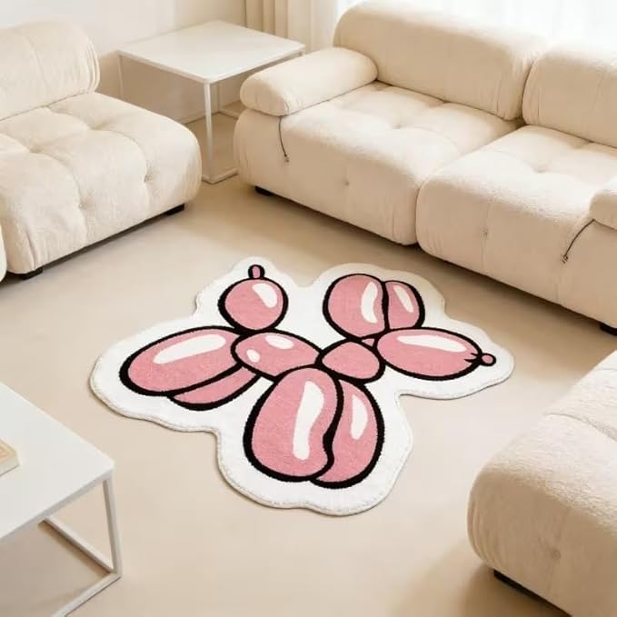 PINK BALLOON DOG RUG