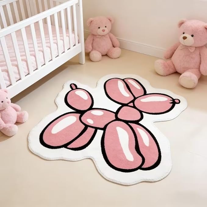 PINK BALLOON DOG RUG