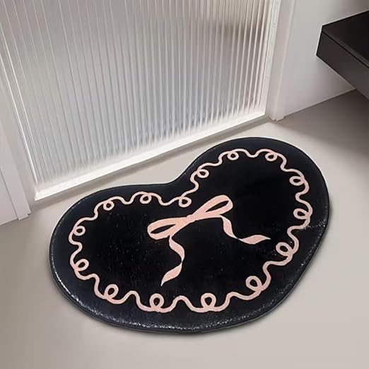 CUTE RIBBON HEART RUG