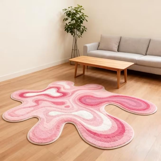 CUTE PINK LAVA ABSTRACT RUG