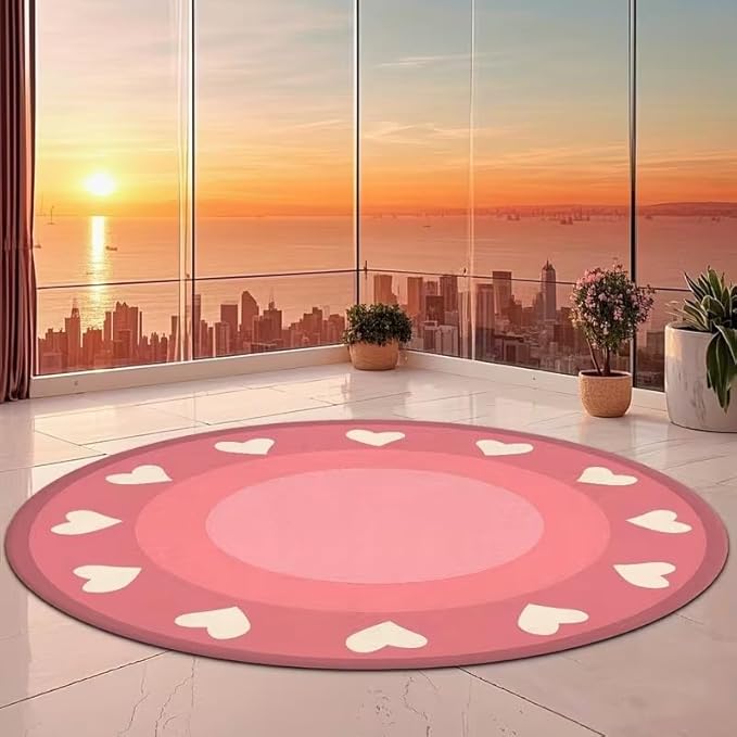 AESTHETIC HEART ROUND RUG