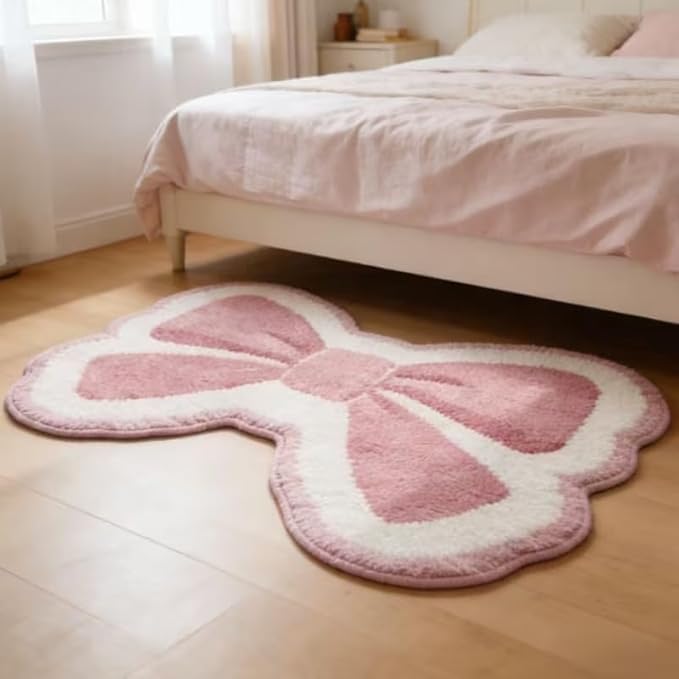 CUTE PINK BOW RUG