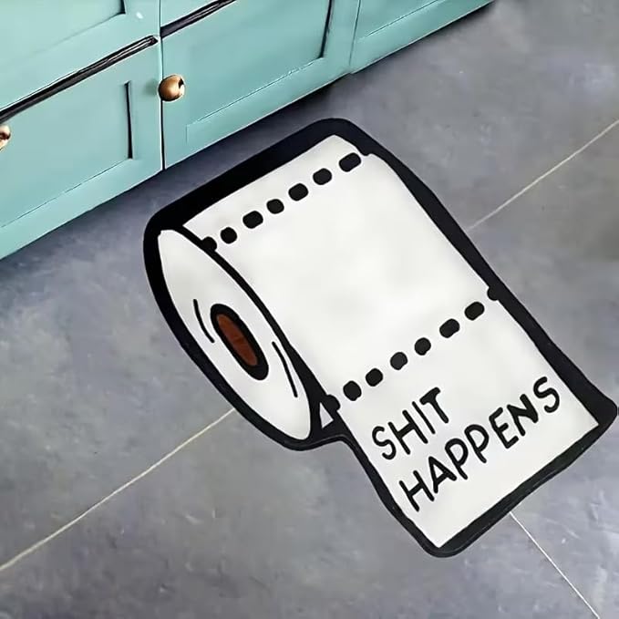FUNNY SHIT HAPPENS TOILET PAPER RUG