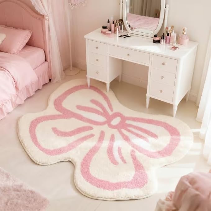 CUTE PINK RIBBON RUG
