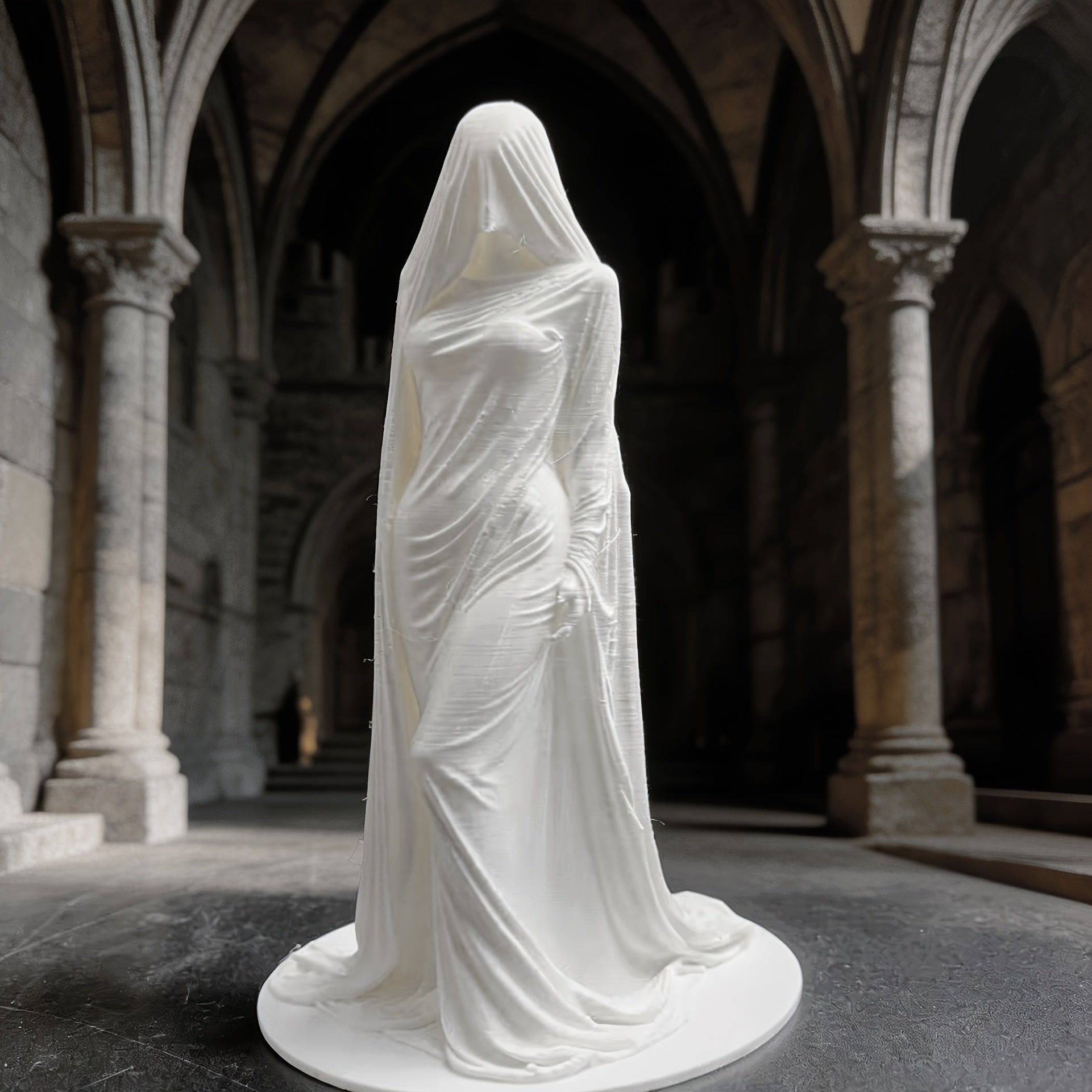 Tnessential Three-dimensional Masked Mysterious Lady Model Statue 3D Decor