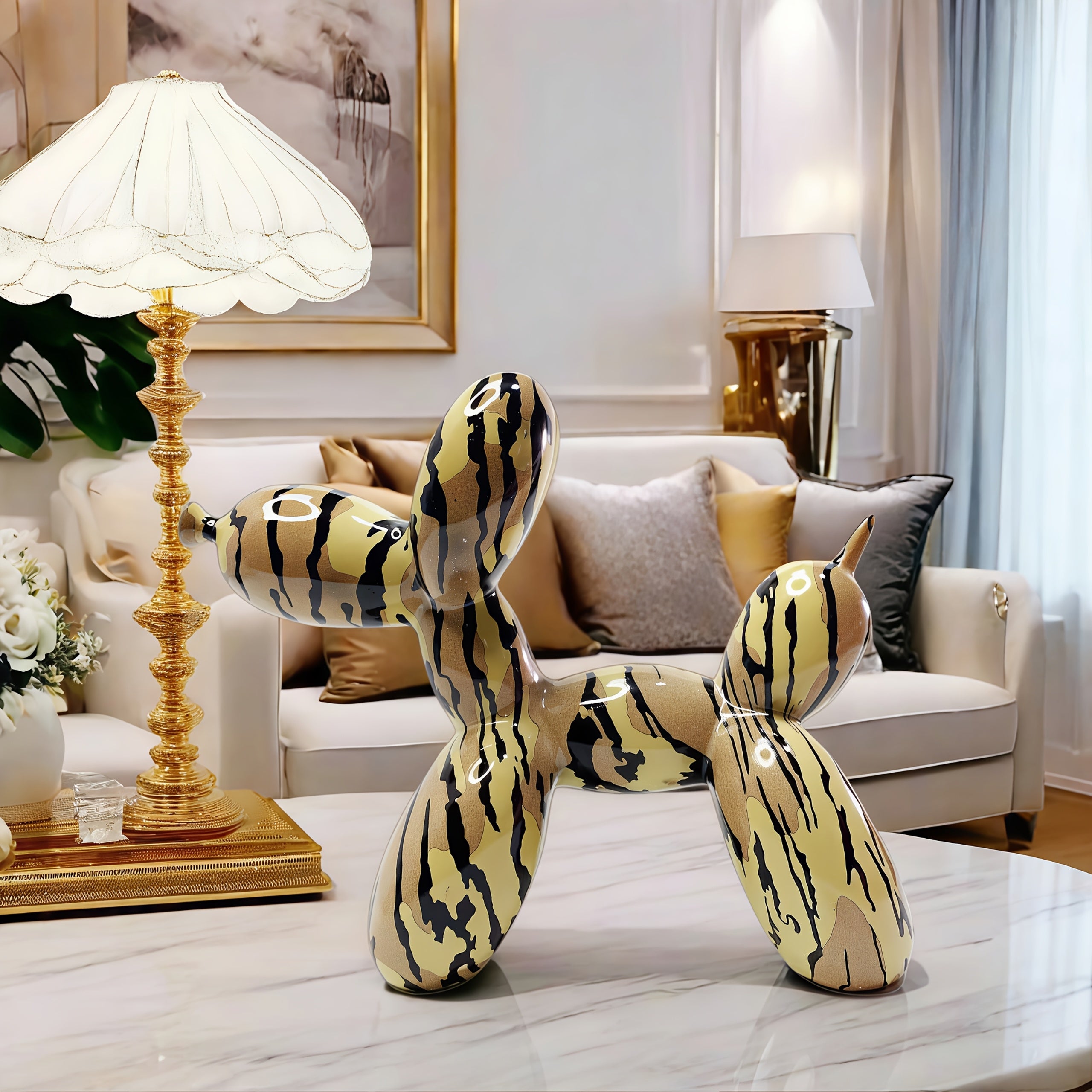 Tnessential Modern Abstract Dog Statue 3D Decor