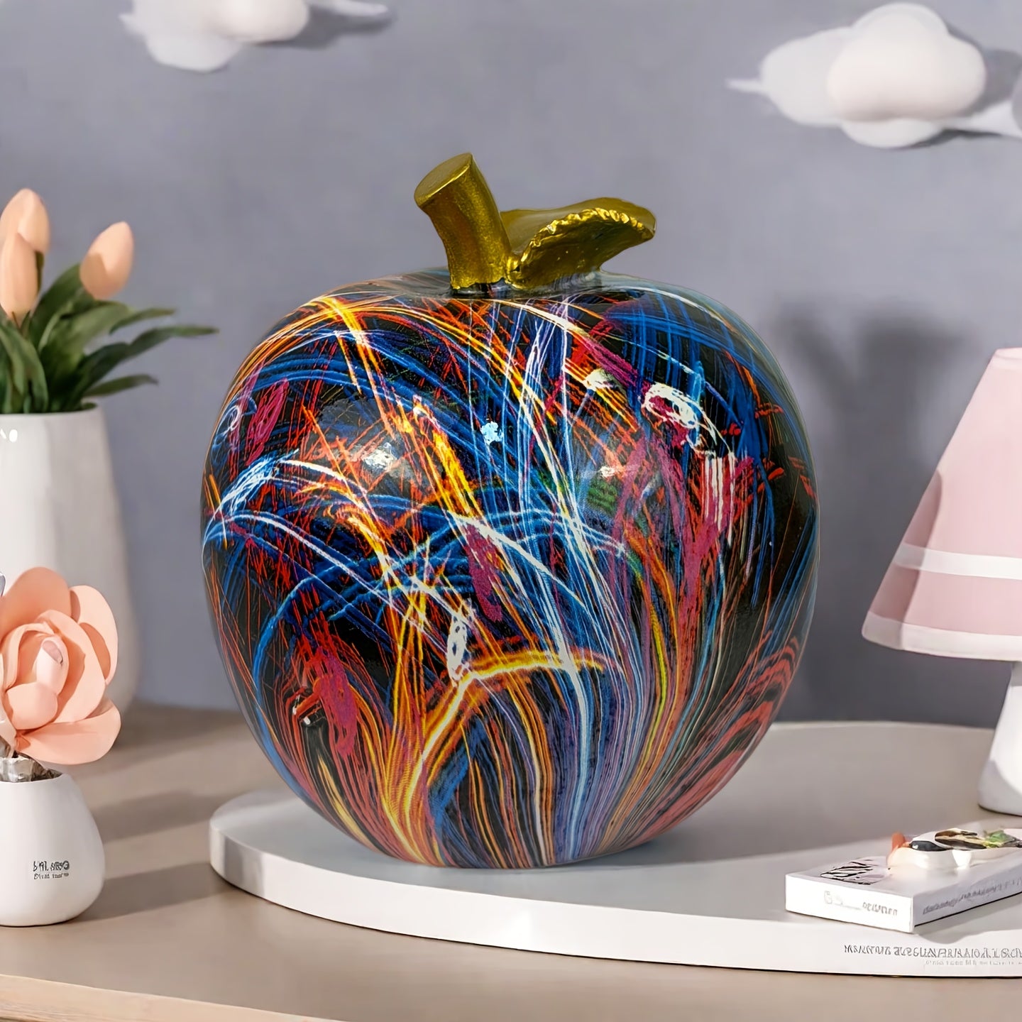 Tnessential Graffiti Art Apple Ornament 3D Decor