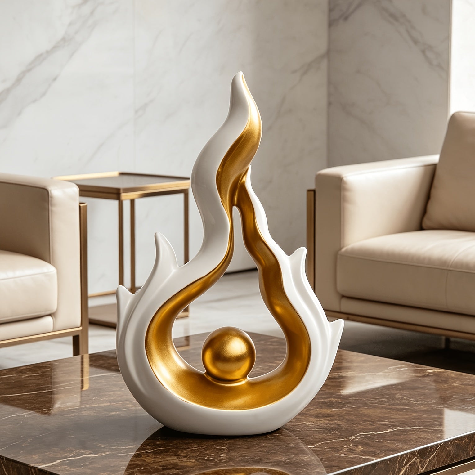 Tnessential Abstract Flame Sculpture 3D Decor