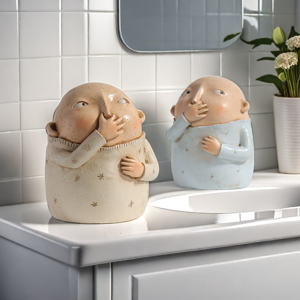 Tnessential Funny Pinching Nose Boy Statue 3D Decor