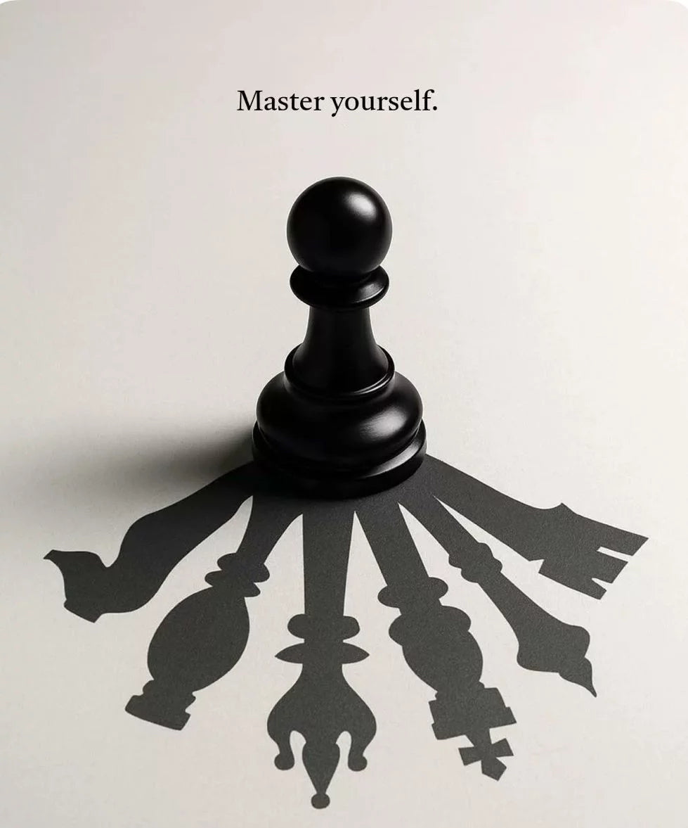 MASTER YOURSELF CHESS MOTIVATIONAL CANVAS POSTER