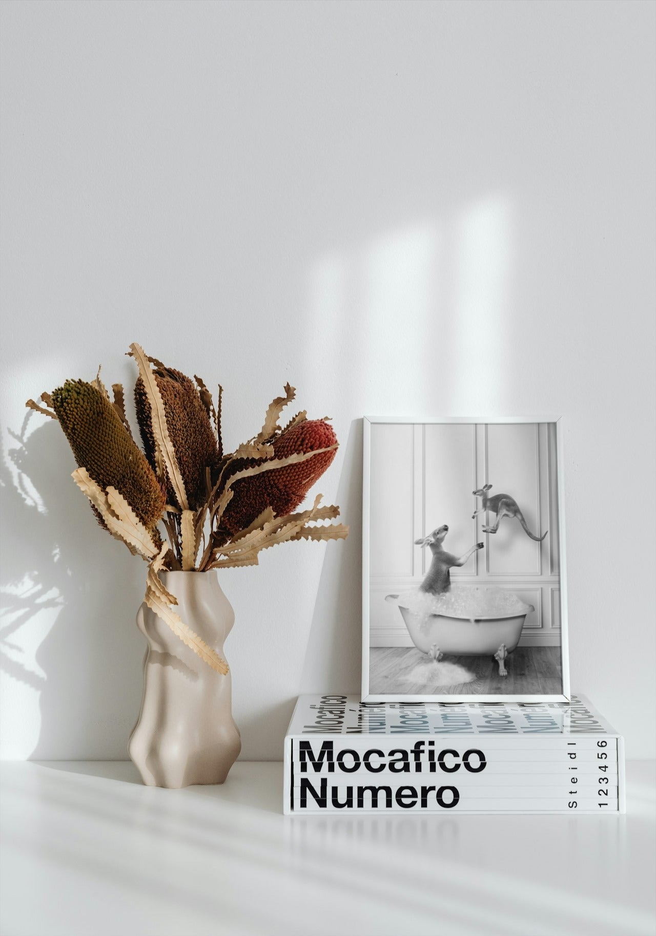 FUNNY AND CUTE KANGAROO IN BATHROOM CANVAS POSTER