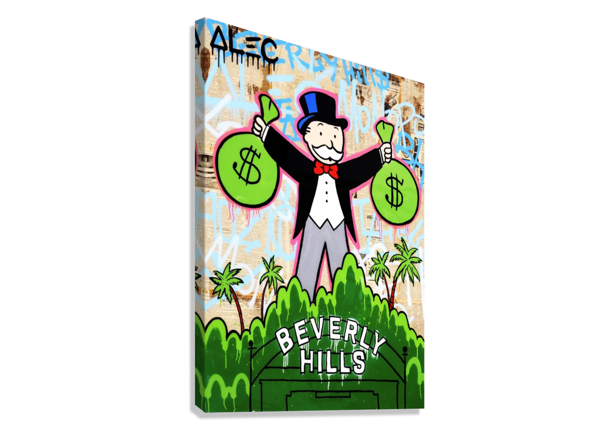 MONOPOLY IN BEVERLYHILLS GRAFFITI CANVAS POSTER