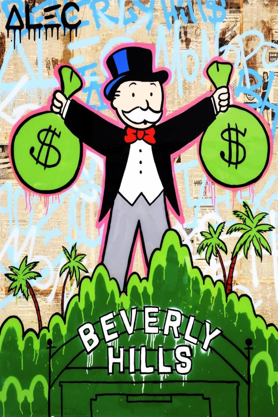 MONOPOLY IN BEVERLYHILLS GRAFFITI CANVAS POSTER