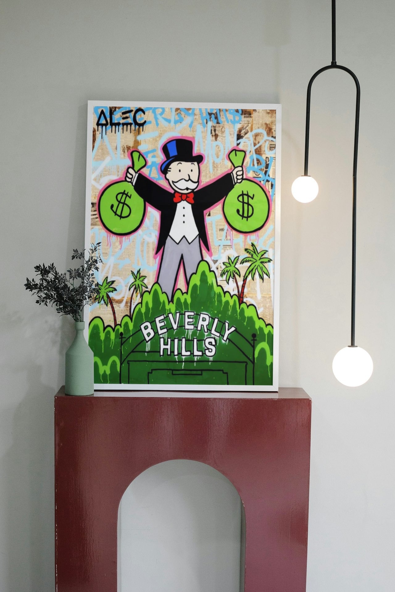MONOPOLY IN BEVERLYHILLS GRAFFITI CANVAS POSTER