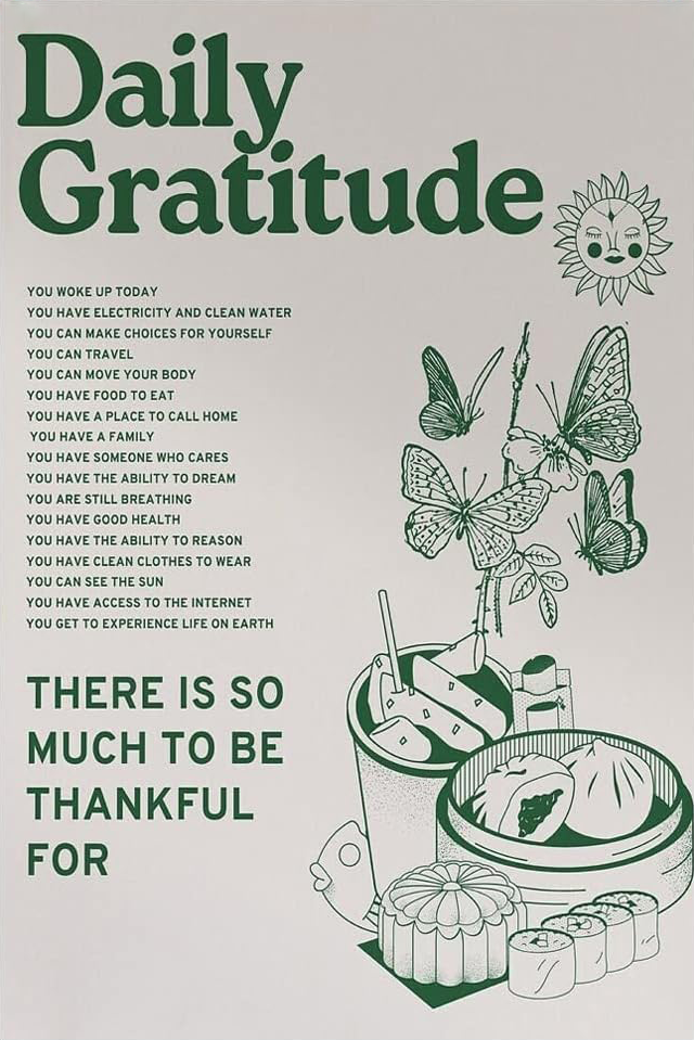 DAILY REMINDER OF GRATITUDE CANVAS POSTER