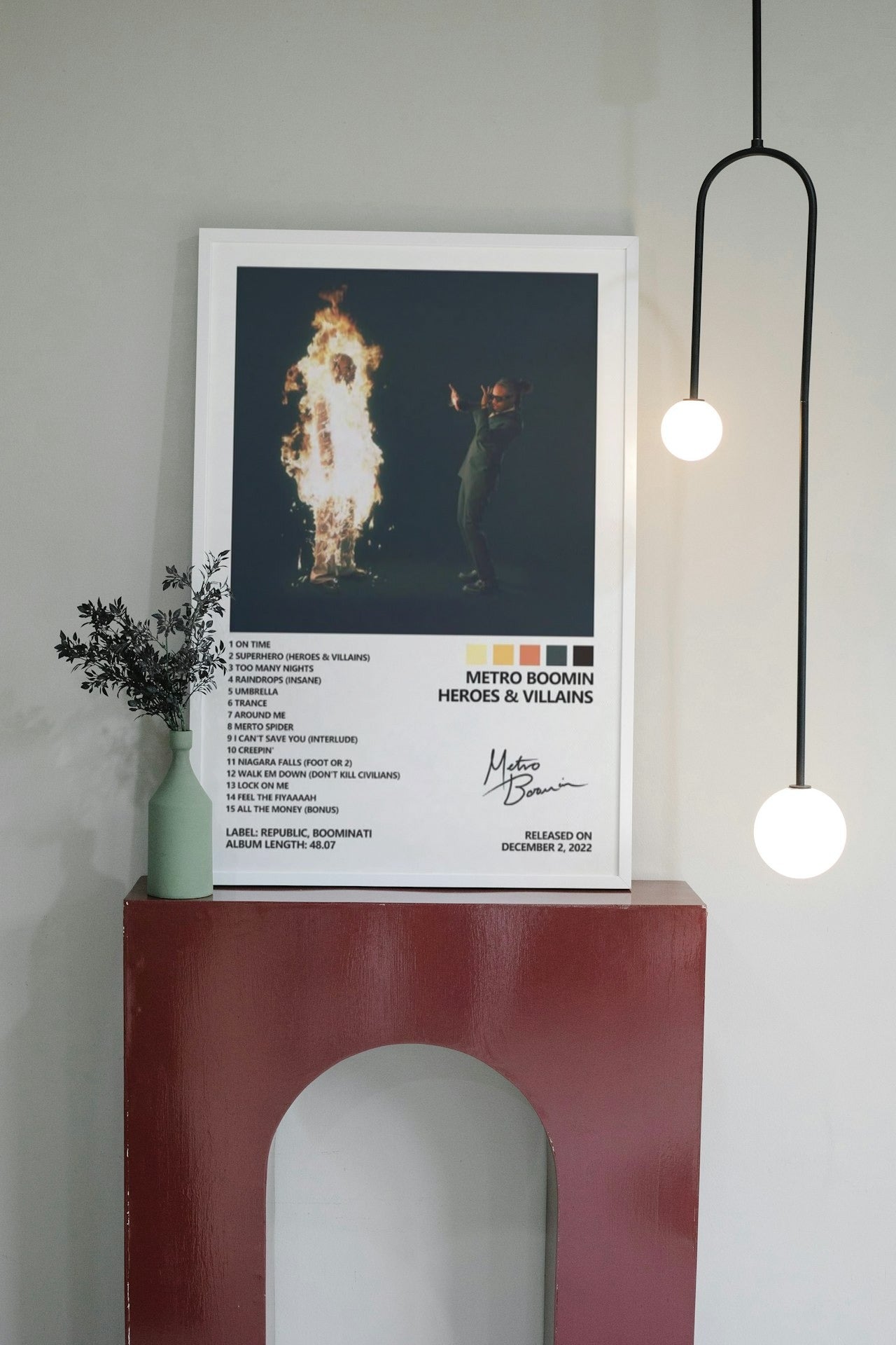 METRO BOOMIN " HEROES AND VILLIANS " CANVAS POSTER