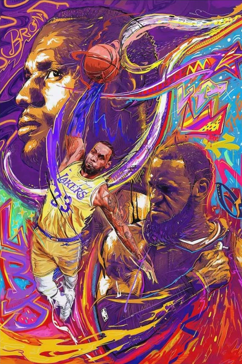 LEBRON JAMES LAKERS INSPIRED CANVAS POSTER