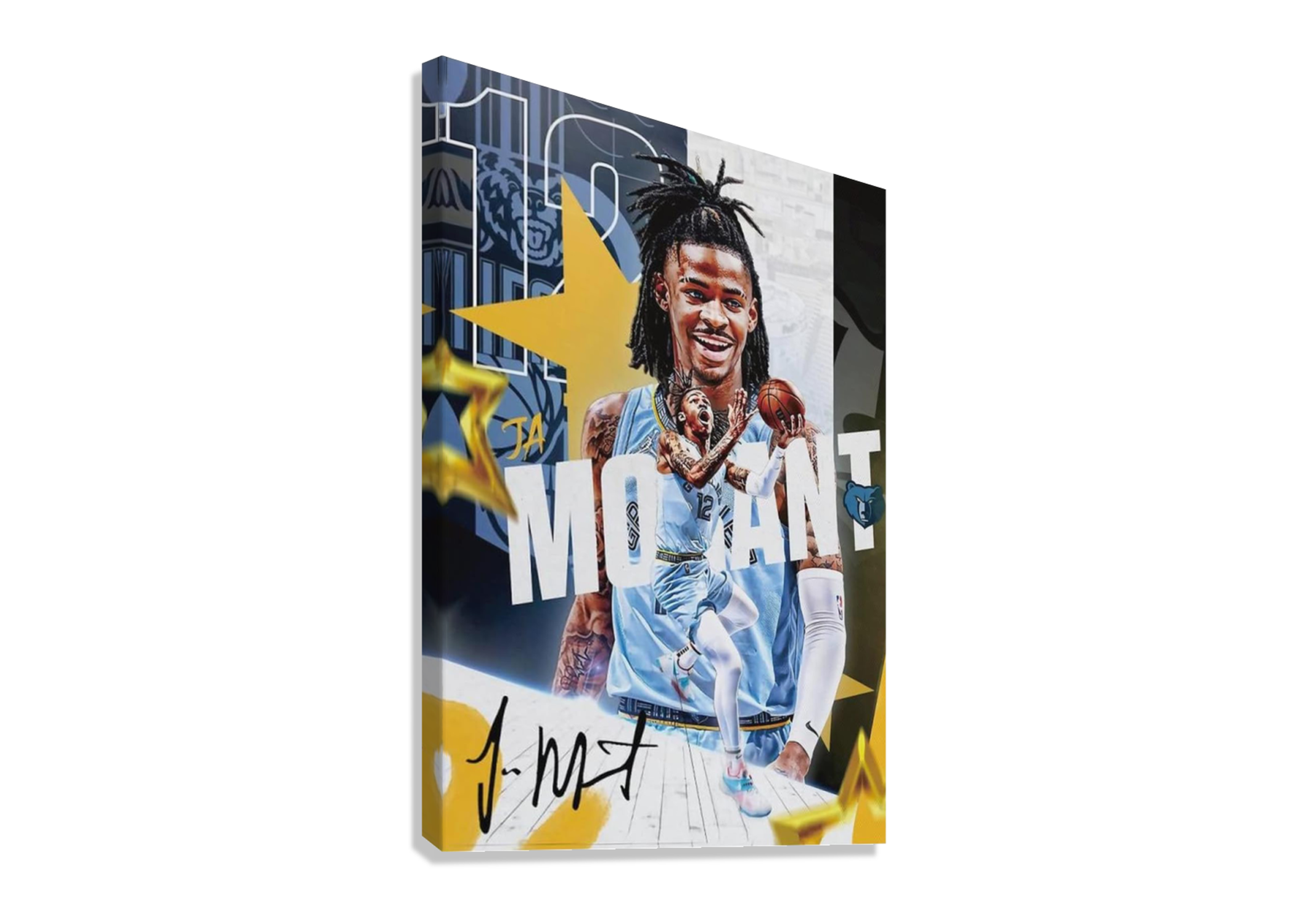 JA MORANT BASKET BALL CANVAS POSTER