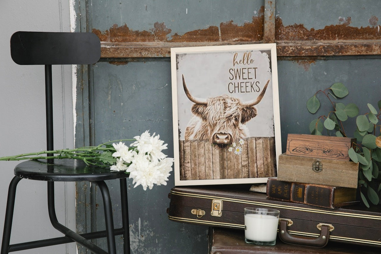 FUNNY CUTE COW CANVAS POSTER